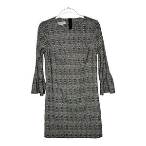Hobbs London Womens Dress US 6 Black White 3/4 Flare Sleeve Career Lined